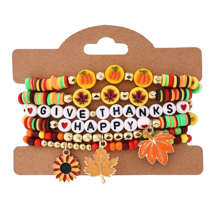 Wholesale Thanksgiving-themed polymer clay bracelet