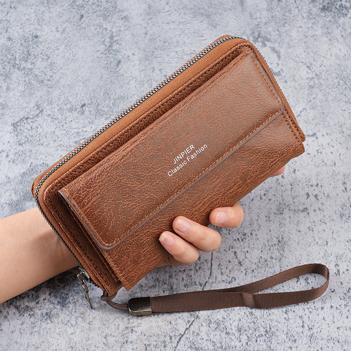 Wholesale Business Men' s Wallet - PU Leather Long Wallet with Multi Card Slots Large Capacity Clutch Fashion Gift