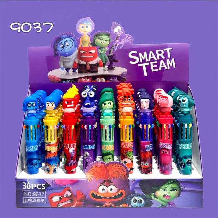 Wholesale 36pcs Halloween Soft Rubber Grip 10-Color Ballpoint Pen Set Cartoon Design