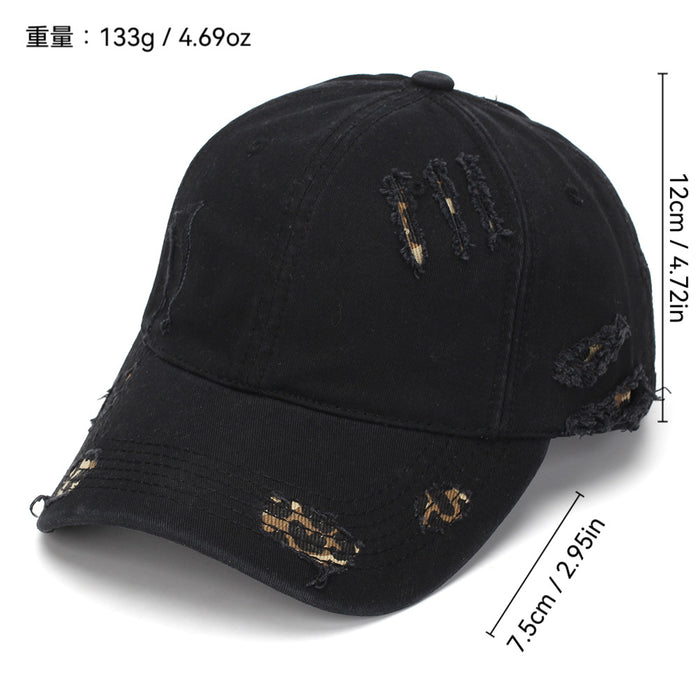 Wholesale Leopard Print Baseball Cap Distressed Wash Style Summer Sun Hat