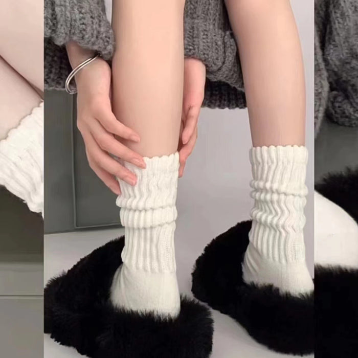 Wholesale Personalized solid color pile socks, versatile tube socks, JK socks