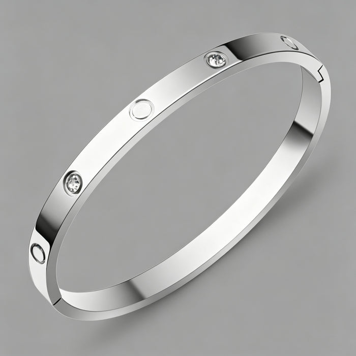 Wholesale Love Design Rhinestone Bracelet 18K Gold Plated Titanium Steel Geometric Buckle Women S Fashion Jewelry Boutique Resale Gift