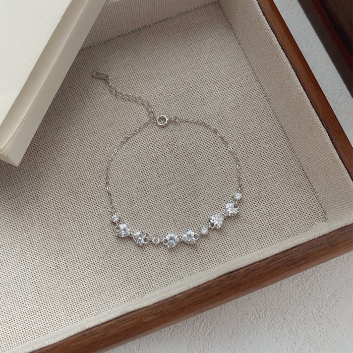 Wholesale Silver Accessible Bow Flash Diamond Zircon Bracelet for Women