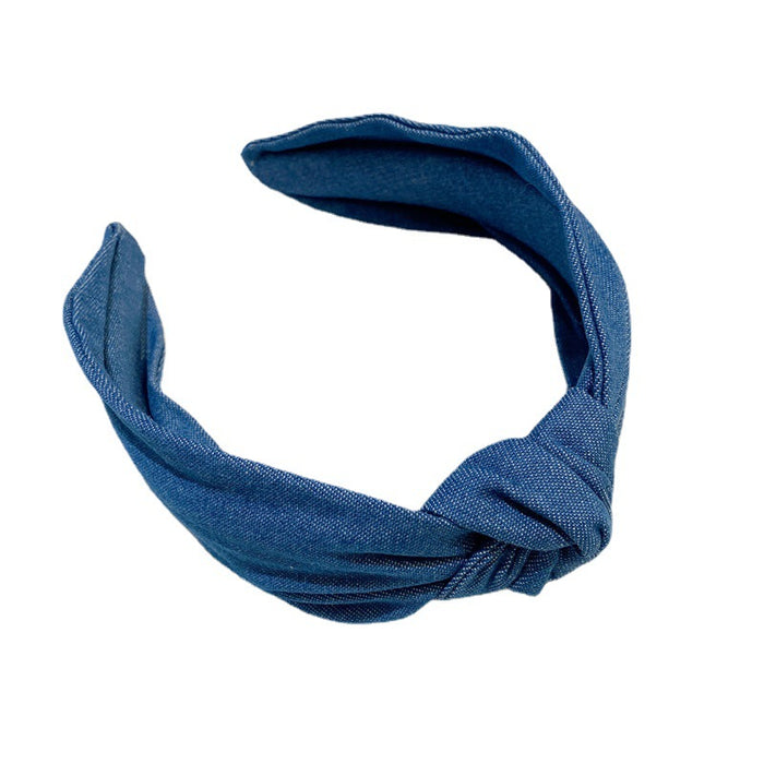 Wholesale Denim Blue Fabric Headband JDC-HD-HonW001