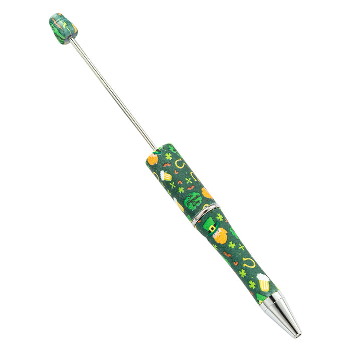 Wholesale St. Patrick's Day Beadable Pens Clover Plastic Pens DIY for Beaded JDC-PN-HuaH003