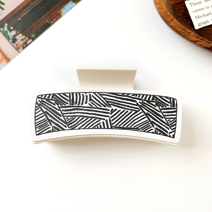 Wholesale Pu Printed Shark Clip Western Style Retro Leather Hairpin Hair Grabber Hair Accessories