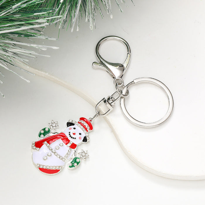 Wholesale Electroplated Metal Christmas Keychain – Gold  Pendant Gift Bag Charm