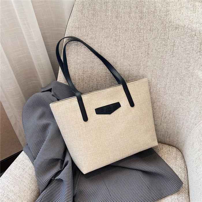 Wholesale Texture Fashionable Commuting Shoulder Bag Women's Bag Cotton Linen Large Capacity Casual Hand-held Tote Bag JDC-HB-YT001