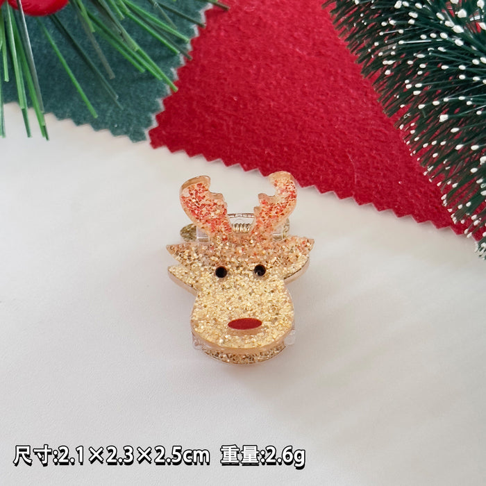 Wholesale Christmas small hairpin gingerbread man Christmas tree snowman small clip cute  hairpin holiday hair accessories