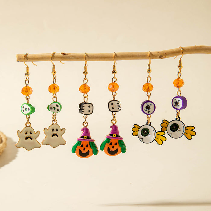 Wholesale  Ghost Pumpkin Skull Alloy Earring Set Trendy Party Jewelry Accessory MOQ≥2