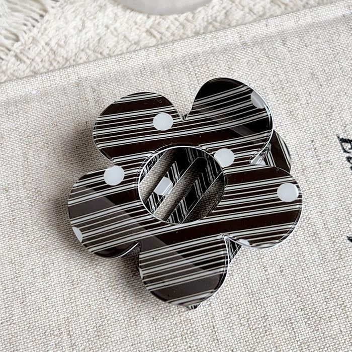 Wholesale Retro Striped Flower Hair Claw Clip Fashion Accessory for Everyday Styling Gift