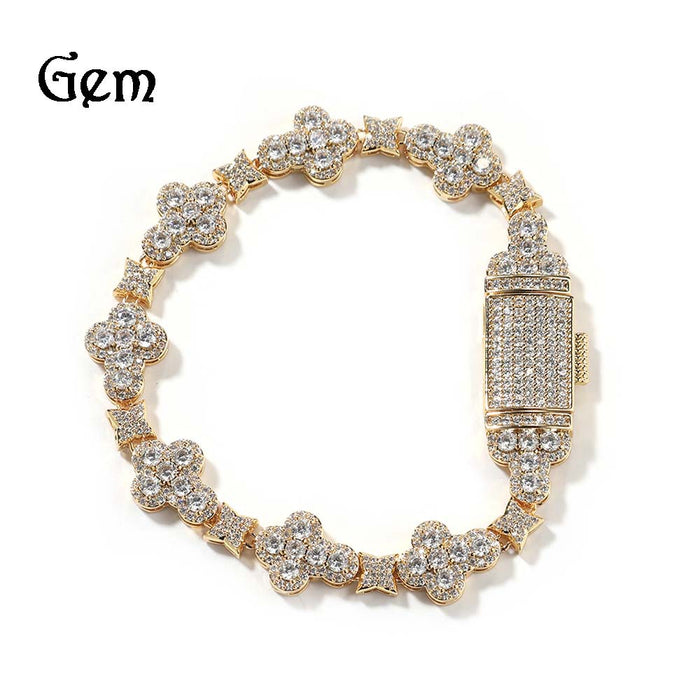 Wholesale fashion flower bracelet zircon temperament shining bracelet