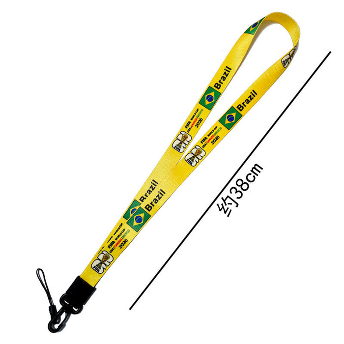 Wholesale 10pcs World Cup National Team Phone Id Lanyard Keychain