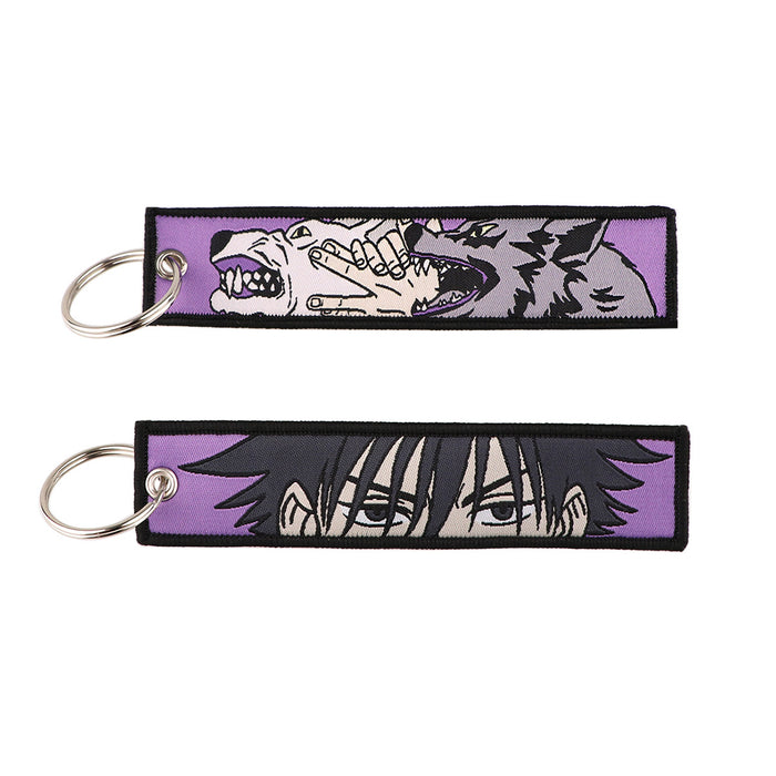 Wholesale  Woven Label Keychain Lanyard Office Id Badge Woven Fabric Accessory Pendant