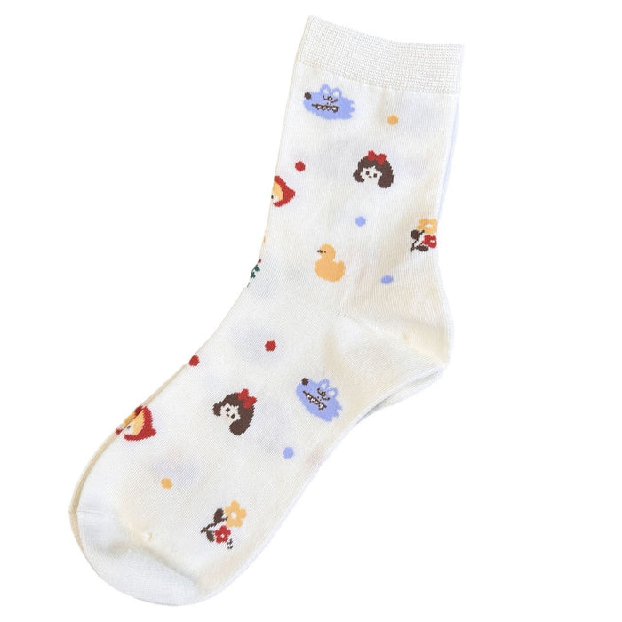 Wholesale Snow White Cute All-match Saving Cotton Socks Spring and Summer Cartoon Pile Socks Design Mid-tube Socks