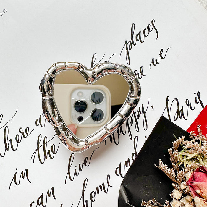 Wholesale Metal Heart-Shaped Mirror Phone Grips