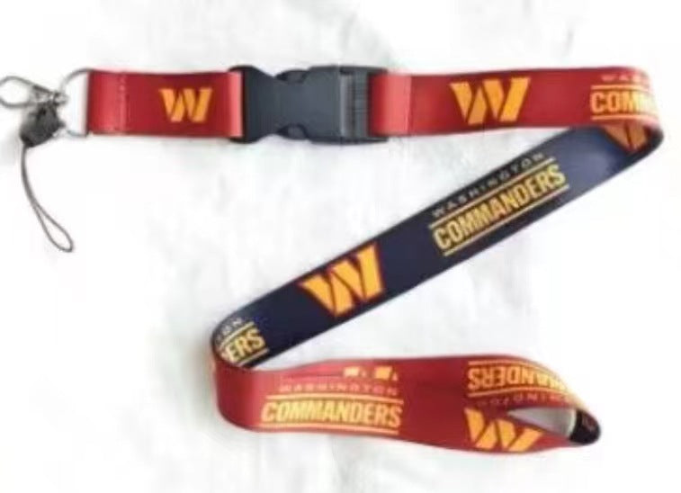 Wholesale Heat transfer rugby team mobile phone sling buckle Lanyard Keychain
