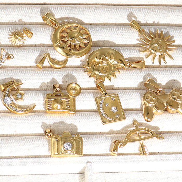 Wholesale 6PCS/SET Stainless Steel Single Pendant Gold Plated