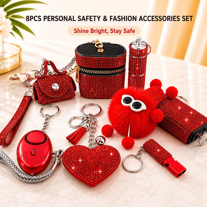 Wholesale Trendy Pink Leather Keychain Cute Coal Ball Design Self-Defense Keychain