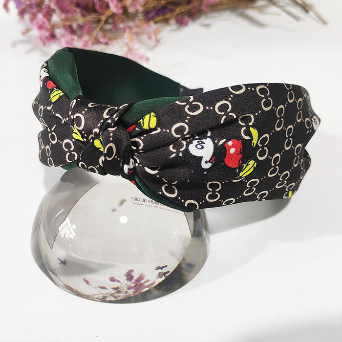 Wholesale New women's fabric headband hair accessory cartoon cute and versatile printed ponytail headband