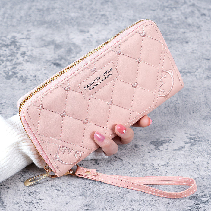 Wholesale Embroidery Long Wallet for Women PU Leather Zip Around Multifunctional Wallet Fashion Accessory Gift