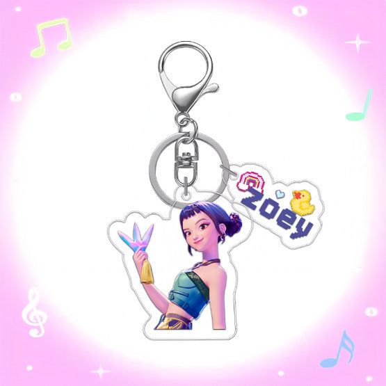 Wholesale 10pcs/set Anime-themed Acrylic Keychains Two-Piece Set