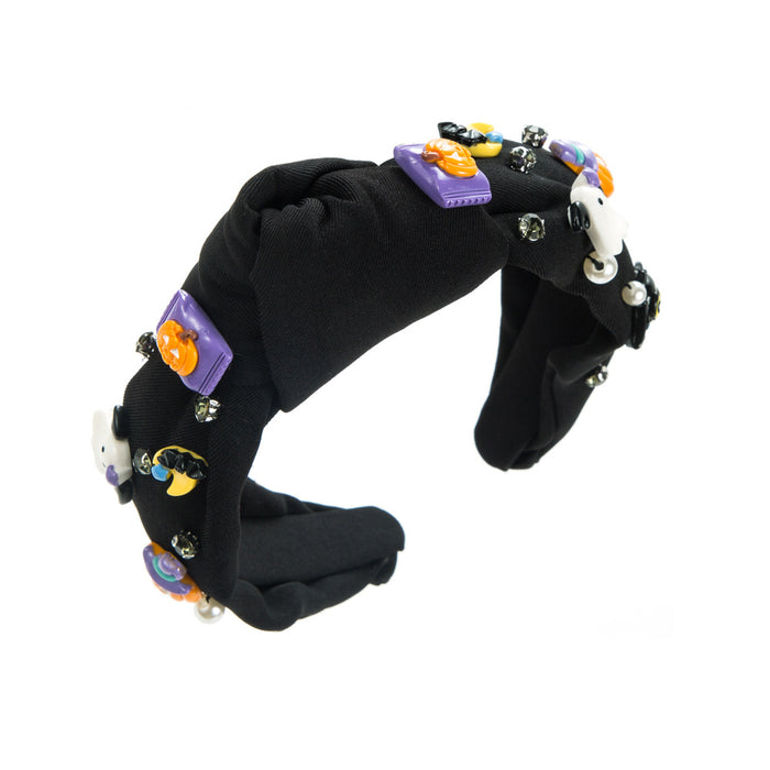 Wholesale Halloween Ghost Pumpkin Fabric Wide Brim Headband JDC-HD-HM028