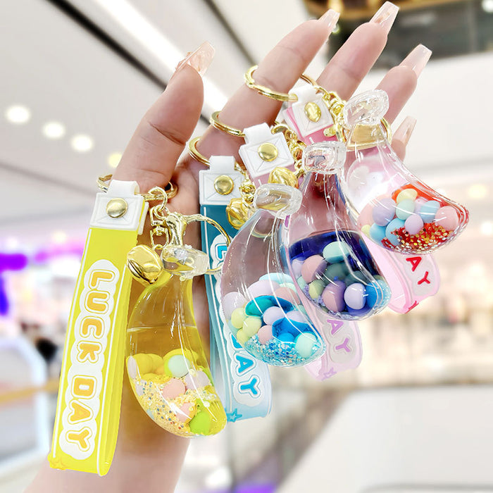 Wholesale Acrylic Banana Quicksand Bottle Keychain JDC-KC-SuXC006