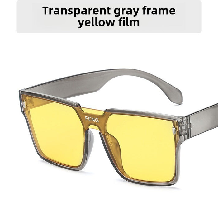 Wholesale Advanced retro large frame integrated lens sunglasses, women's UV resistant sunglasses, glasses