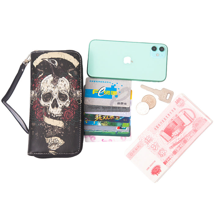 Wholesale Long Vintage Skull Wallet JDC-WT-MaoMao003