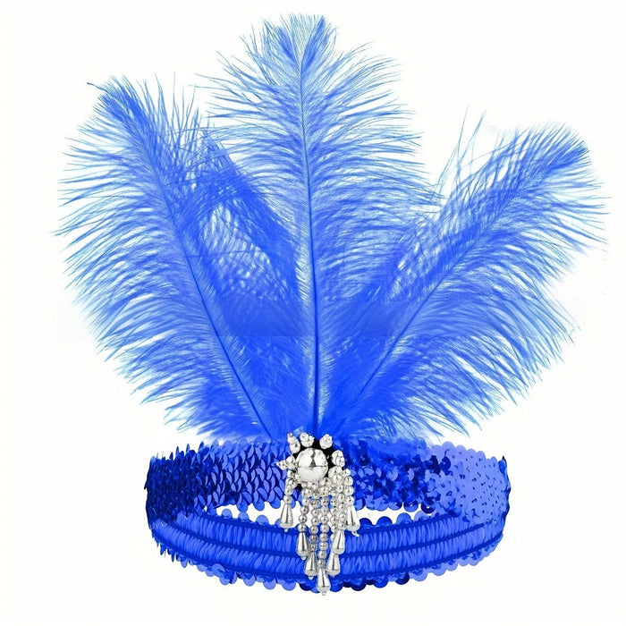 Wholesale Purple Feather Headband 1920S Gatsby Style Hair Accessory For Masquerade Party