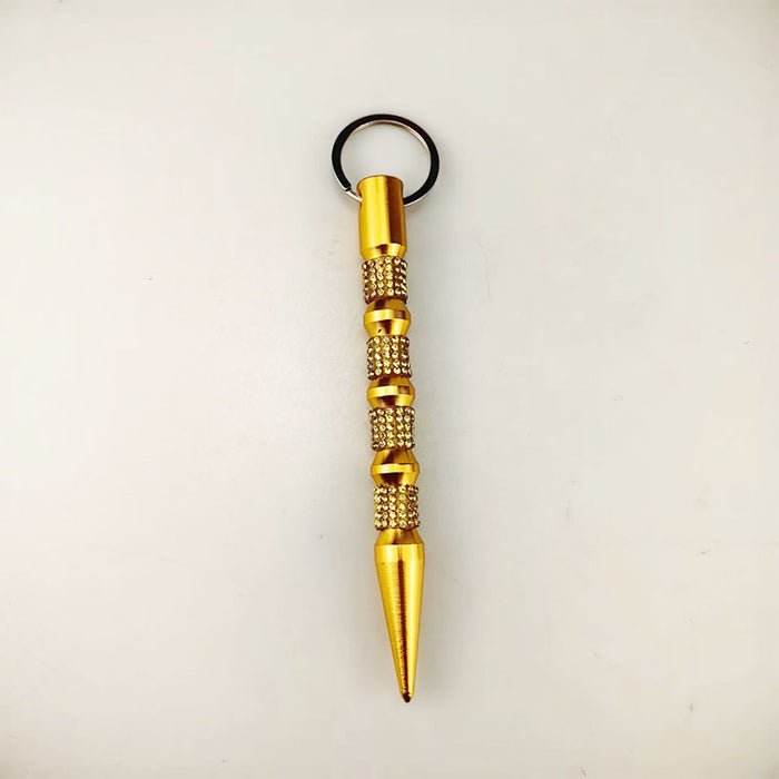 Wholesale Chic Rhinestone Self Defense Stick Keychain Black Alloy Fashion Jewelry Accessory Gift