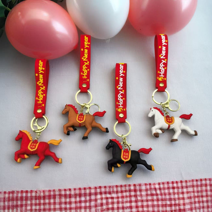 Wholesale 3D PVC Year of the Horse Keychain
