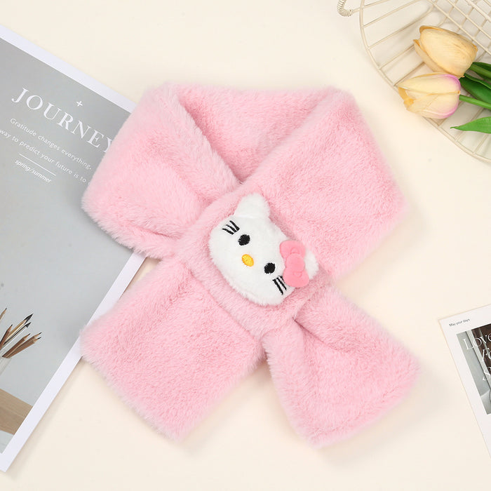 Wholesale Cute cartoon plush children' s scarf