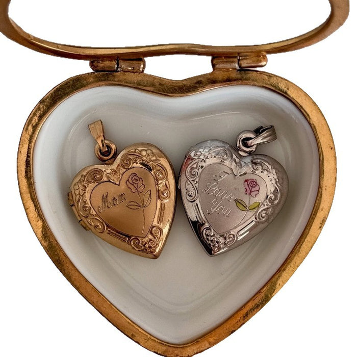 Wholesale Heart-Shaped Oval Pattern Lettering Retro Multi-Style Photo Box Necklace