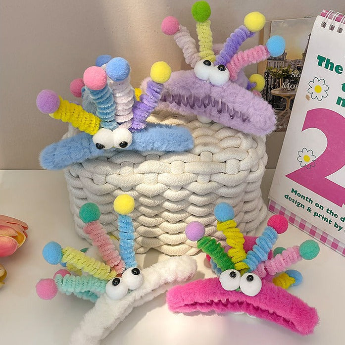 Wholesale Dopamine spring plush hairpin female fun funny shark clip cute hairpin back head updo hair clip headdress