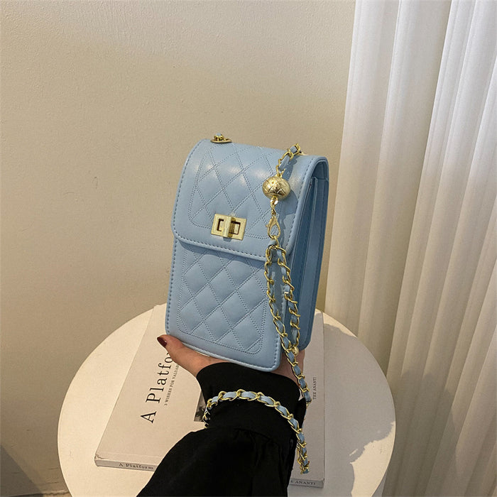 Wholesale Rhombus Chain PU Leather Small Crossbody Bag Trendy Street Style Fashion Accessory Gift Resale