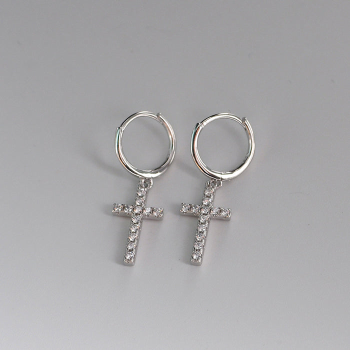 Wholesale Cross earrings, girls' earrings, simple, versatile, fashionable and elegant earrings