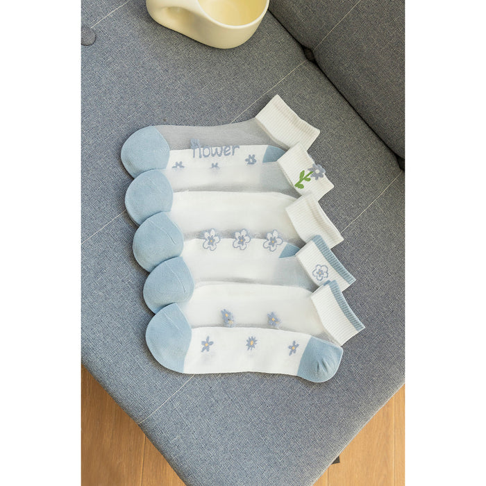 Wholesale Short socks are anti slip, breathable, thin in spring and summer, sweat absorbing, wear-resistant, ice silk, and anti hook