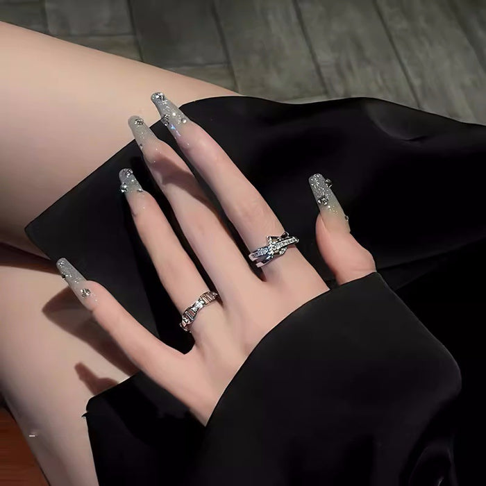 Wholesale Fashionable luxury layered ring with niche design zircon