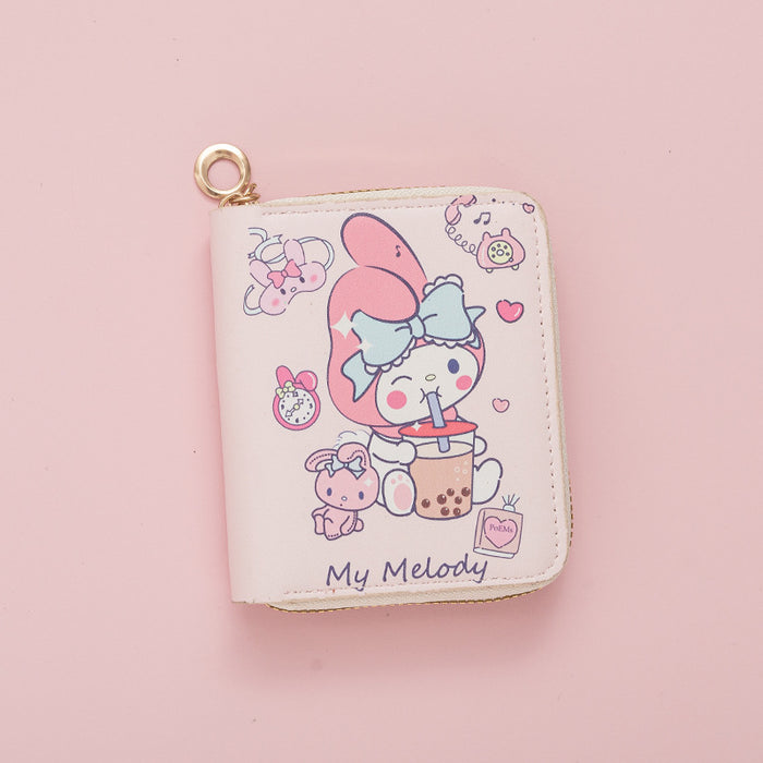 Wholesale Girls'  pink series cute cartoon print student wallet