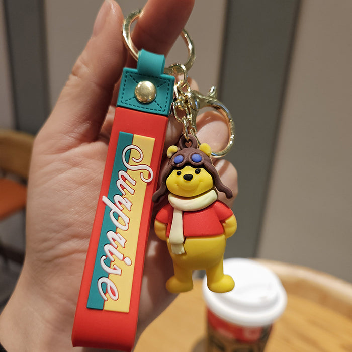 Wholesale Cartoon bear keychain pendant couple bag ornaments bear doll car key chain small gift