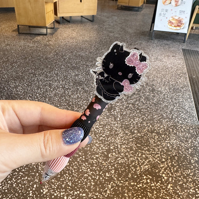 Wholesale Cute black pen press  student girlfriends pendant limited ballpoint pen high color value cute girl heart