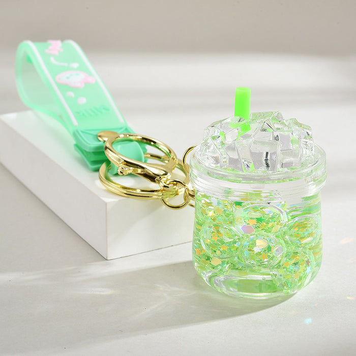 Wholesale Acrylic oil-filled pendant,  glow-in-the-dark iceberg cup keychain