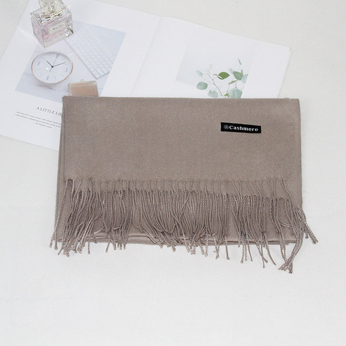 Wholesale New Product Imitation Cashmere Scarf Women's Korean Version Tassel Scarf Fashionable Warm Solid Color Scarf JDC-SF-MC002