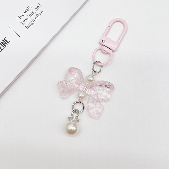 Wholesale Soft Touch Lacquer Bow Keychain Mixed Color Plastic Bag Charm MOQ≥2