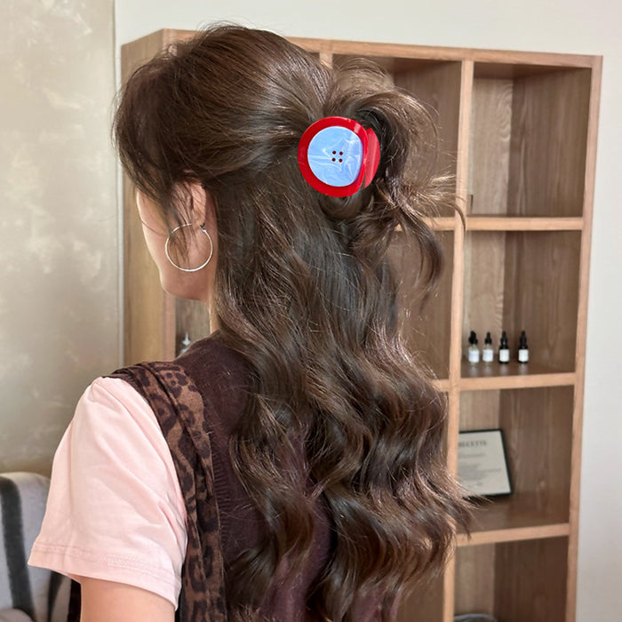 Wholesale Dopamine Color Button Hair Claw Clip Acrylic Fashion Hair Accessory for Everyday Wear and Gifts