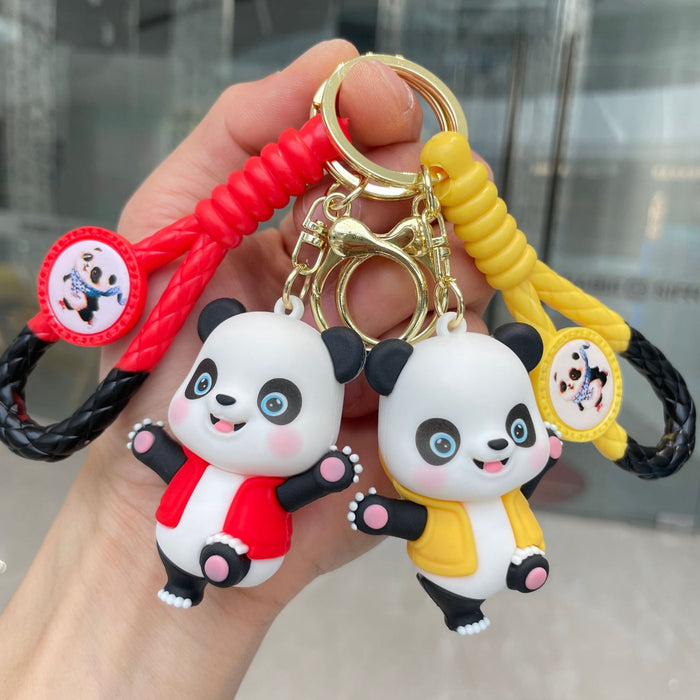 Wholesale Panda Keychain, 3D Panda Doll Bag Pendant, Hanging Decoration, Car Keychain
