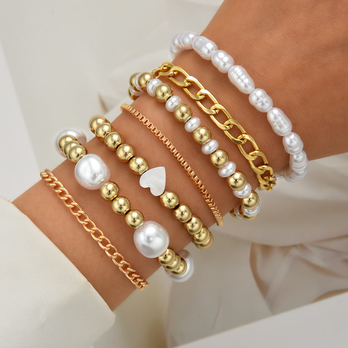Wholesale Heart-shaped Pearl Beaded Bracelet
