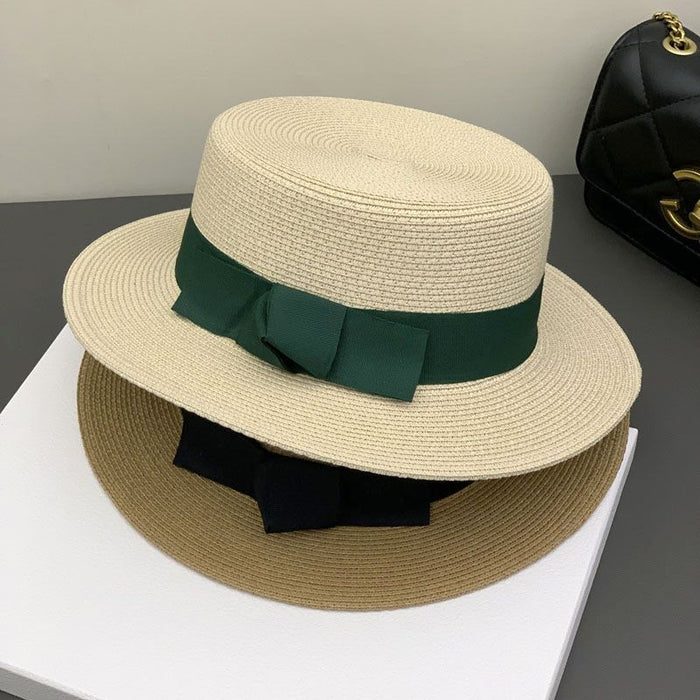 Wholesale Straw Hat Women's Summer Retro Flat Hat Sunshade Sunscreen Beach Hat Traveling Fisherman Hat